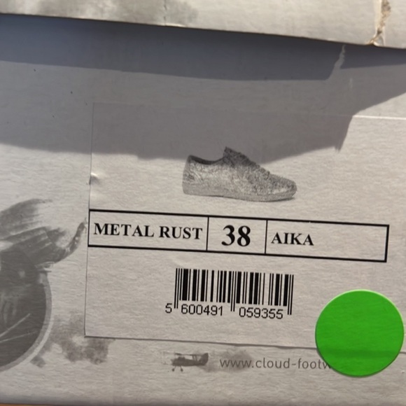Cloud Footwear Aika Sneaker Metal Rust Size 38 - Picture 7 of 7